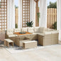 JUNG Vida Gartensofa-set mit Kissen 12 pcs Beige Poly-Rattan