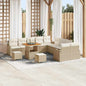 JUNG Vida Gartensofa-set mit Kissen 13 pcs Beige Poly-Rattan