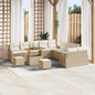 JUNG Vida Gartensofa-set mit Kissen 13 pcs Beige Poly-Rattan