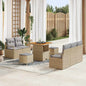 JUNG Vida Gartensofa-set mit Kissen 8 pcs Beige Poly-Rattan