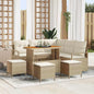 JUNG Vida Gartensofa-set mit Kissen 9 pcs Beige Poly-Rattan