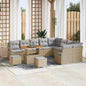 JUNG Vida Gartensofa-set mit Kissen 12 pcs Beige Poly-Rattan