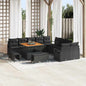 JUNG Vida Gartensofa-set mit Kissen 13 pcs Schwarz Poly-Rattan