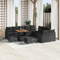 JUNG Vida Gartensofa-set mit Kissen 13 pcs Schwarz Poly-Rattan