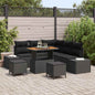 JUNG Vida Gartensofa-set mit Kissen 8 pcs Schwarz Poly-Rattan