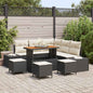 JUNG Vida Gartensofa-set mit Kissen 9 pcs Schwarz Poly-Rattan