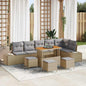 JUNG Vida Gartensofa-set mit Kissen 10 pcs Beige Poly-Rattan