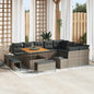 JUNG Vida Gartensofa-set mit Kissen 12 pcs Grau Poly-Rattan
