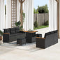 JUNG Vida Gartensofa-set 9 pcs Schwarz Poly-Rattan