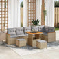 JUNG Vida Gartensofa-set 9 pcs Beige Poly-Rattan