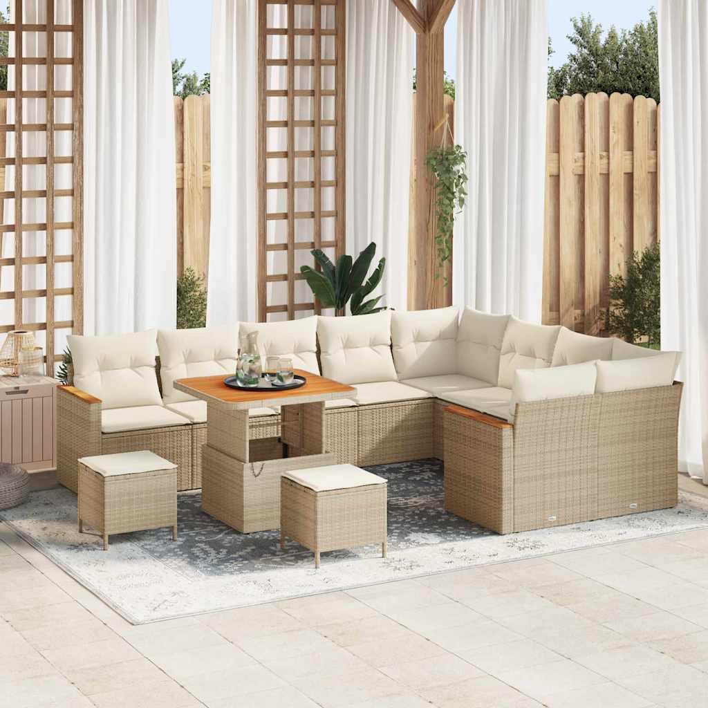 JUNG Vida Gartensofa-set 12 pcs Beige Poly-Rattan