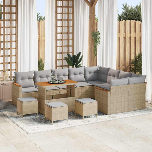 JUNG Vida Gartensofa-set 13 pcs Beige Poly-Rattan
