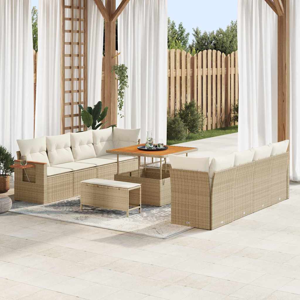 JUNG Vida Gartensofa-set 11 pcs Beige Poly-Rattan