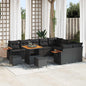 JUNG Vida Gartensofa-set 12 pcs Schwarz Poly-Rattan
