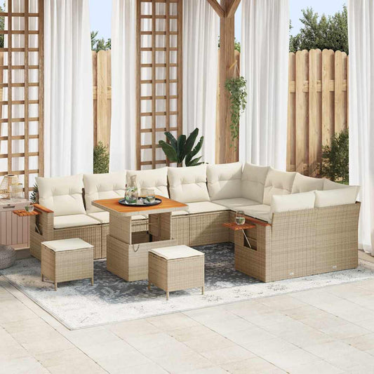 JUNG Vida Gartensofa-set 12 pcs Beige Poly-Rattan