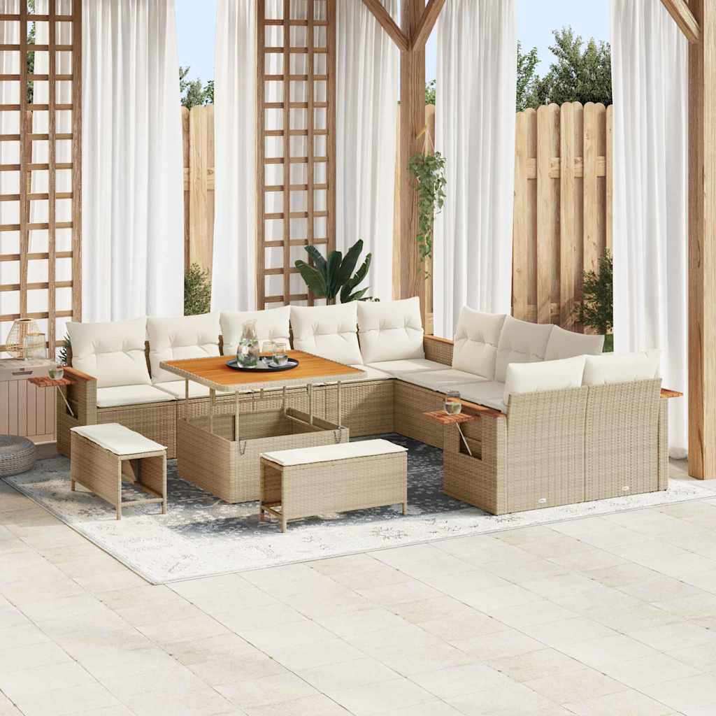 JUNG Vida Gartensofa-set 13 pcs Beige Poly-Rattan