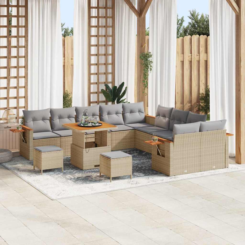 JUNG Vida Gartensofa-set 13 pcs Beige Poly-Rattan