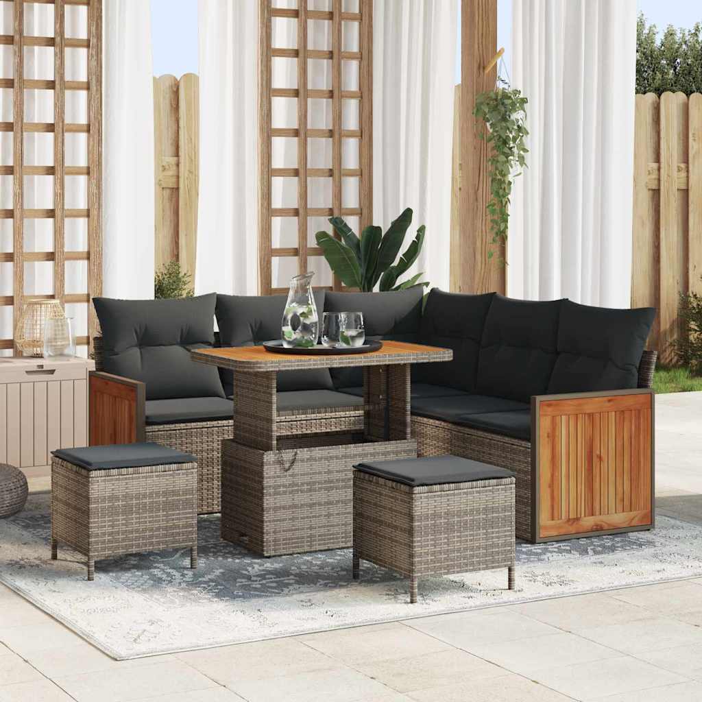 JUNG Vida Gartensofa-set mit Kissen 8 pcs Grau