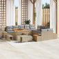 JUNG Vida Gartensofa-set mit Kissen 13 pcs Beige und Hellgrau