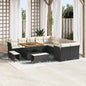 JUNG Vida Gartensofa-set mit Kissen 13 pcs Schwarz und Creme Poly-Rattan