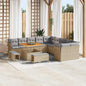 JUNG Vida Gartensofa-set mit Kissen 13 pcs Beige und Hellgrau Poly-Rattan