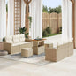 JUNG Vida Garten-Sofa-Set mit Kissen mit Speicher 9 pcs Beige und Creme
