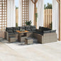 JUNG Vida Gartensofa-set mit Kissen 17 pcs Grau Poly-Rattan