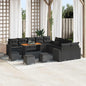 JUNG Vida Gartensofa-set mit Kissen 18 pcs Schwarz Poly-Rattan
