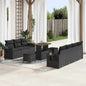 JUNG Vida Garten-Sofa-Set mit Kissen mit Speicher 10 pcs Schwarz