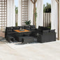 JUNG Vida Gartensofa-set mit Kissen 13 pcs Schwarz Poly-Rattan