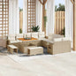 JUNG Vida Gartensofa-set mit Kissen mit Speicher 13 pcs Beige Poly-Rattan