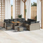 JUNG Vida Gartensofa-set mit Kissen mit Speicher 13 pcs Grau Poly-Rattan