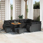 JUNG Vida Gartensofa-set mit Kissen mit Kissen 12 pcs Schwarz Poly Rattan
