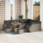JUNG Vida Gartensofa-set mit Kissen mit Speicher 12 pcs Grau Poly Rattan