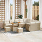 JUNG Vida Gartensofa-set mit Kissen 12 pcs Beige und Creme Poly Rattan