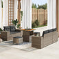 JUNG Vida Gartensofa-set mit Kissen mit Speicher 8 pcs Grau Poly Rattan