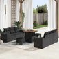 JUNG Vida Gartensofa-set mit Kissen mit Kissen 9 pcs Schwarz Poly Rattan