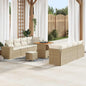 JUNG Vida Gartensofa-set mit Kissen 11 pcs Beige und Creme Poly-Rattan