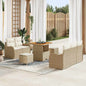 JUNG Vida Garten-Sofa-Set mit Kissen mit Speicher 8 pcs Beige und Creme