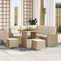 JUNG Vida Garten-Sofa-Set mit Kissen mit Speicher 8 pcs Beige und Creme