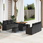 JUNG Vida Garten-Sofa-Set mit Kissen mit Speicher 9 pcs Schwarz