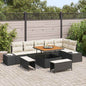 JUNG Vida Gartensofa-set mit Kissen 9 pcs Schwarz Poly Rattan