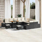 JUNG Vida Gartensofa-set mit Kissen 13 pcs Schwarz Poly Rattan