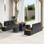 JUNG Vida Gartensofa-set mit Kissen 9 pcs Schwarz Poly Rattan