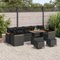 JUNG Vida Gartensofa-set mit Kissen 10 pcs Schwarz Poly Rattan