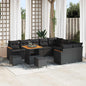 JUNG Vida Gartensofa-set mit Kissen mit Kissen 12 pcs Schwarz Poly Rattan