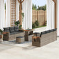 JUNG Vida Gartensofa-set mit Kissen 13 pcs Grau Poly-Rattan
