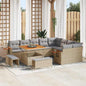 JUNG Vida Gartensofa-set mit Kissen 13 pcs Beige und Hellgrau Poly-Rattan