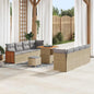 JUNG Vida Gartensofa-set mit Kissen 12 pcs Beige und Hellgrau Poly-Rattan