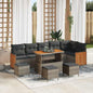 JUNG Vida Gartensofa-set mit Kissen 12 pcs Grau Poly-Rattan